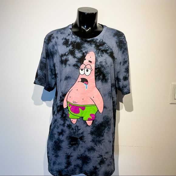 SpongeBob Squarepants Tops - PATRICK Spongebob squarepants Tie Dye Gray T- shirt